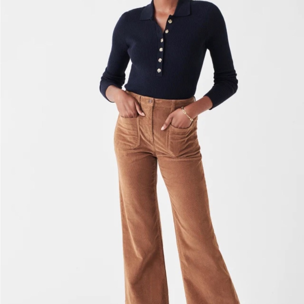 Faherty Brown Wide Leg Pants